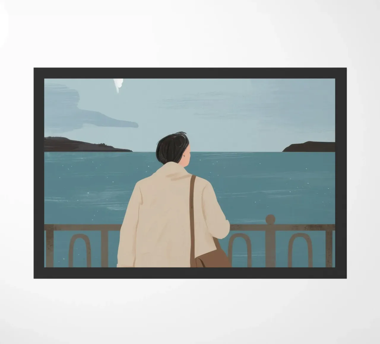 Coastal Fog Contemplation doormat by Giant Foxs