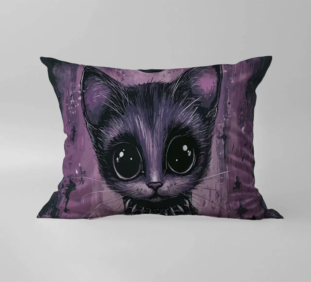 Gatto gotico dall'aspetto mistico cuscino da pixelbull - medieval art and more