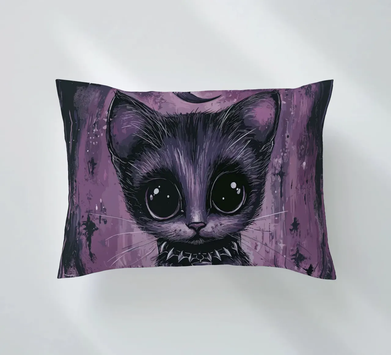 Gatto gotico dall'aspetto mistico cuscino da pixelbull - medieval art and more