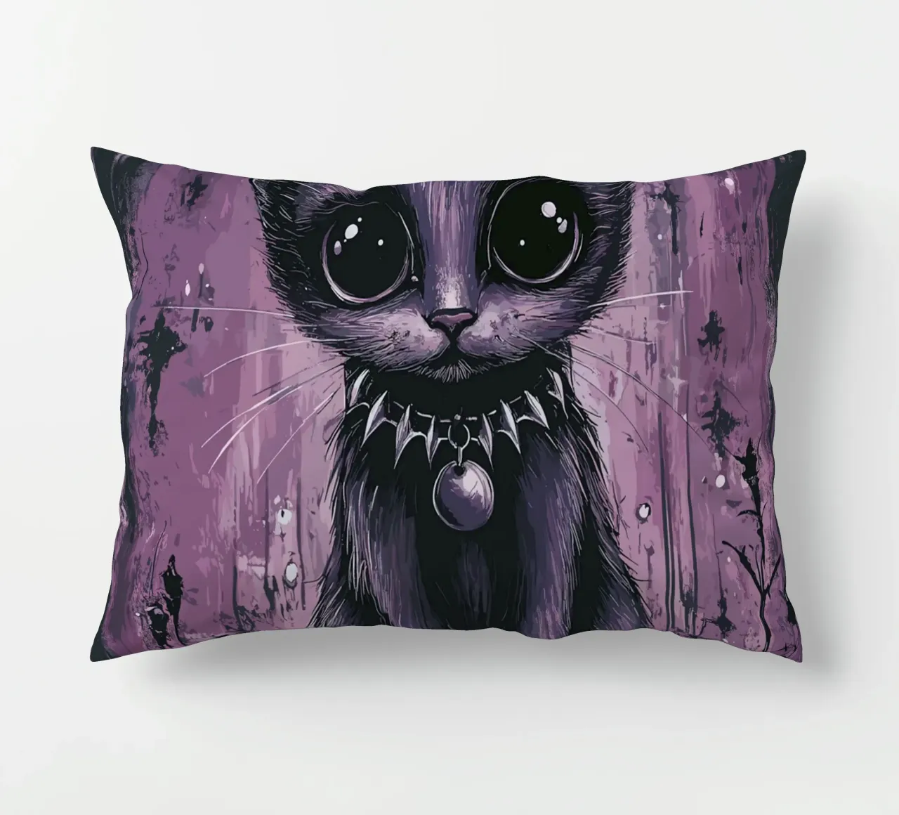 Gatto gotico dall'aspetto mistico cuscino da pixelbull - medieval art and more