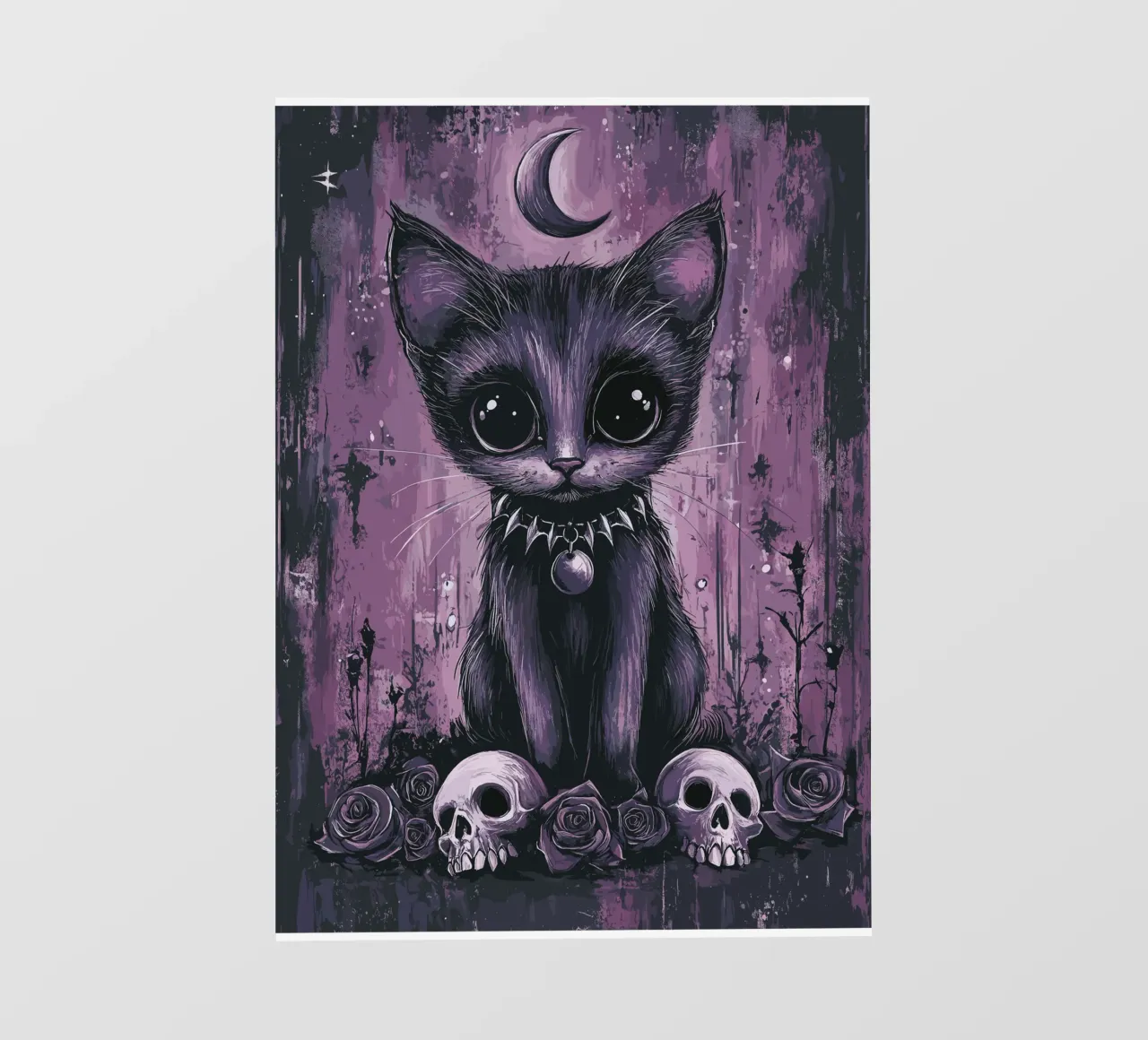 Gatto gotico dall'aspetto mistico telo in pvc da pixelbull - medieval art and more