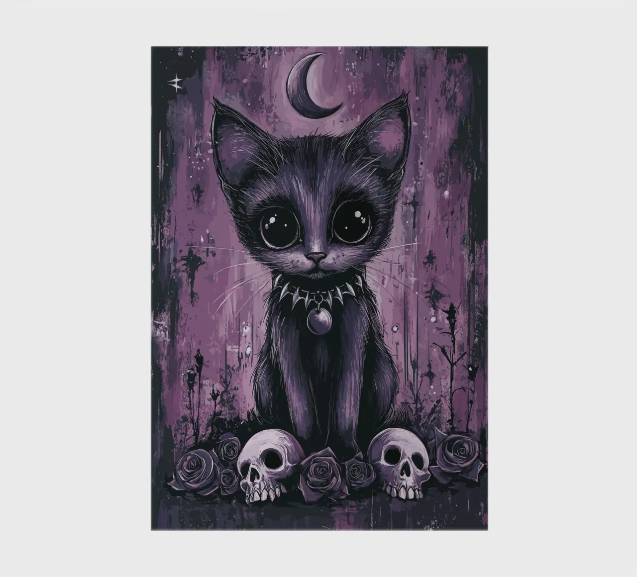 Gothic cat with a mystical look notebook by pixelbull - medieval art and more