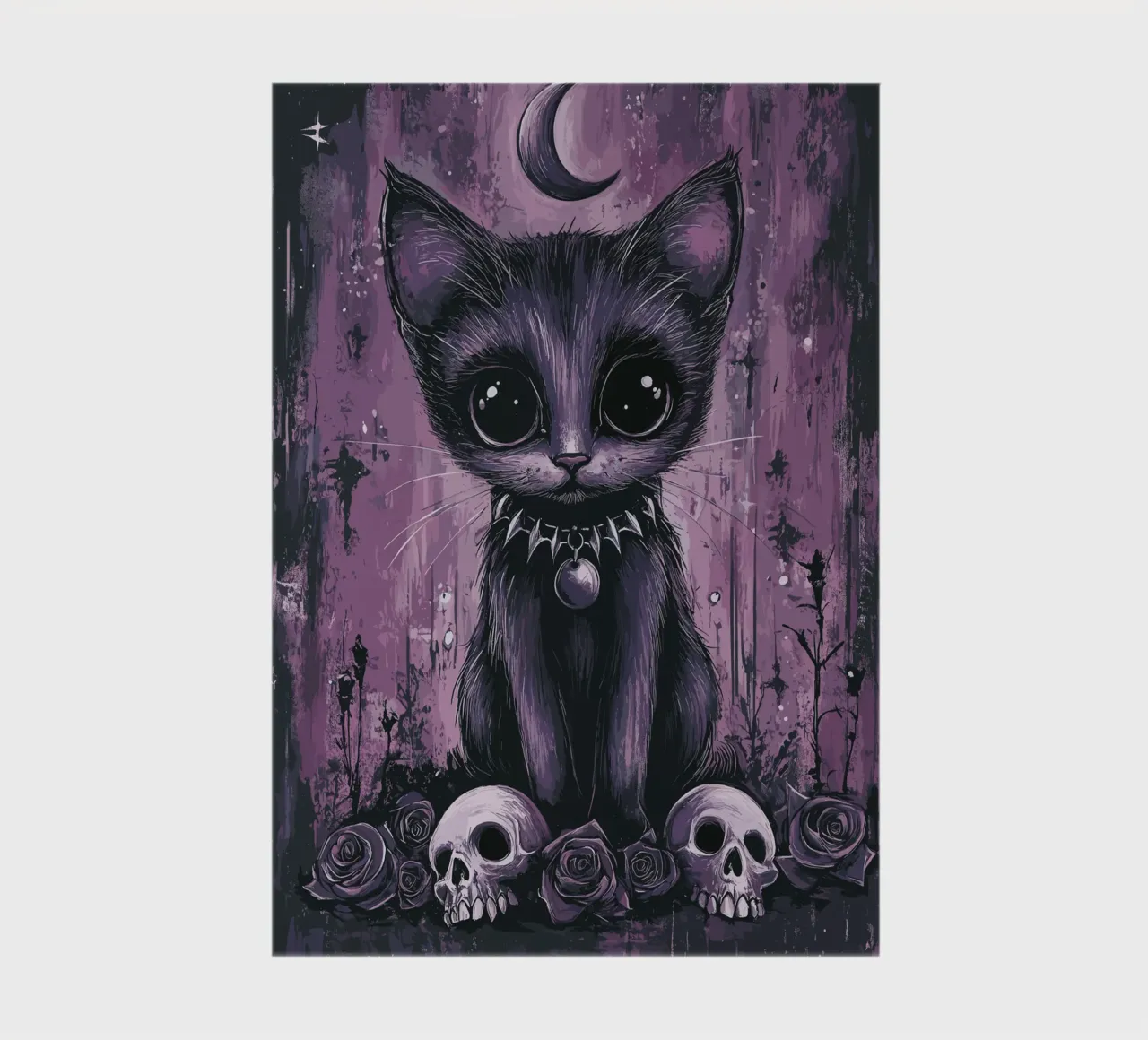Gothic cat with a mystical look notebook by pixelbull - medieval art and more
