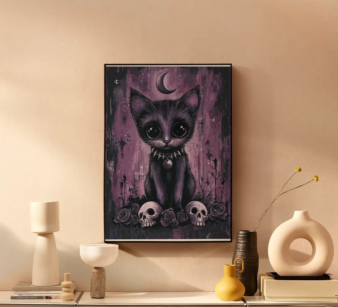 Gatto gotico dall'aspetto mistico plexiglass da pixelbull - medieval art and more
