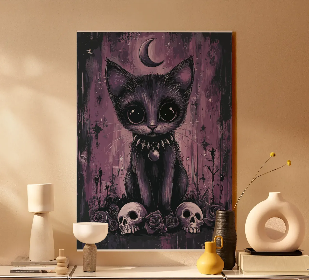 Gatto gotico dall'aspetto mistico plexiglass da pixelbull - medieval art and more