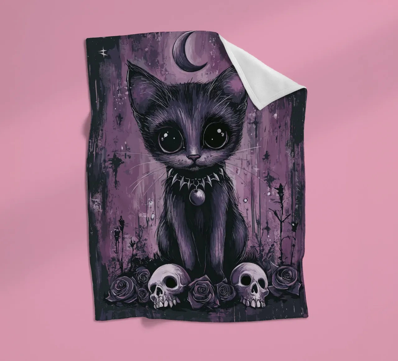 Gatto gotico dall'aspetto mistico coperta in pile da pixelbull - medieval art and more