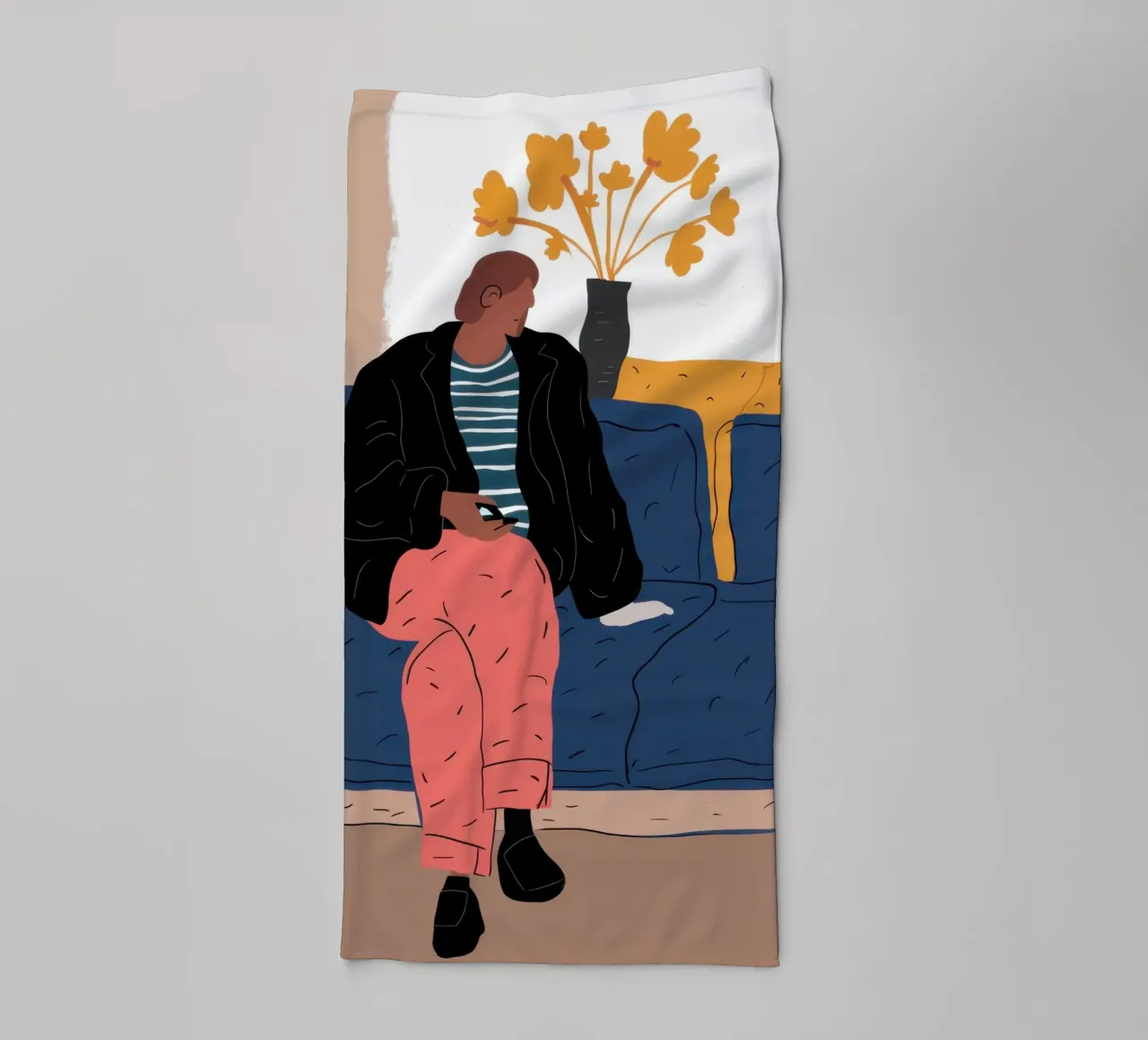 Cerulean Sofa Contemplation towel by Reds Jays