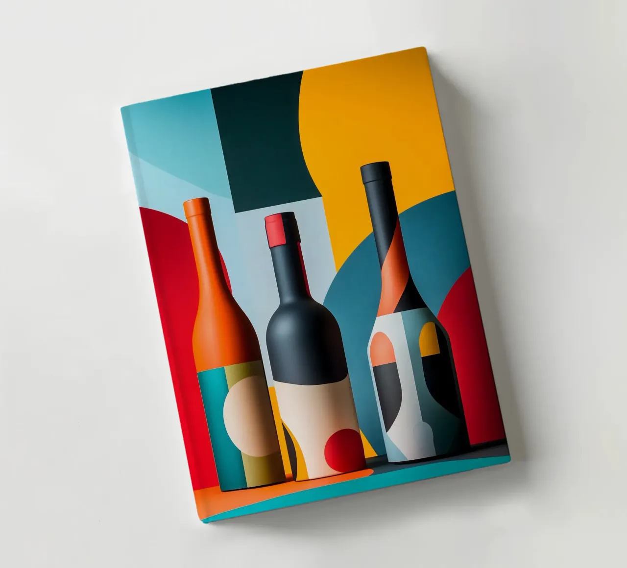 Abstract bottles in bold colours notebook by pixelbull - medieval art and more