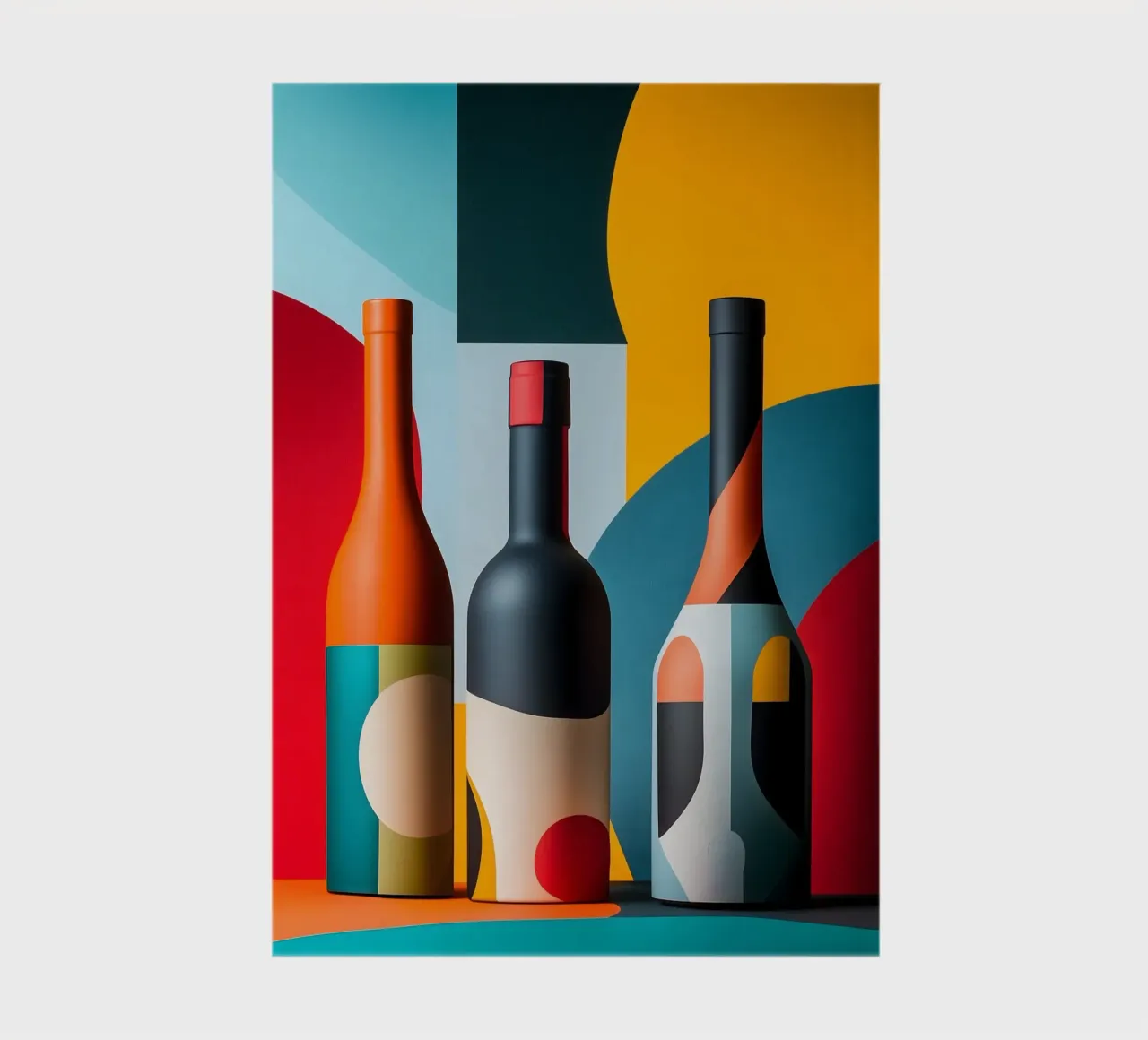 Abstract bottles in bold colours notebook by pixelbull - medieval art and more