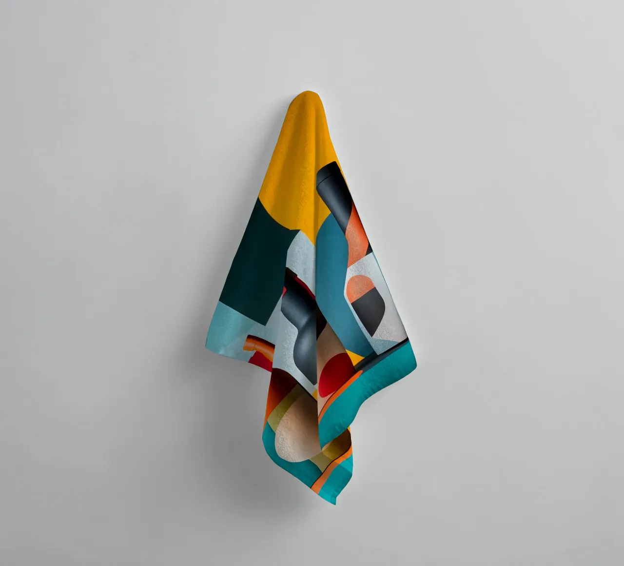 Abstract bottles in bold colours towel by pixelbull - medieval art and more