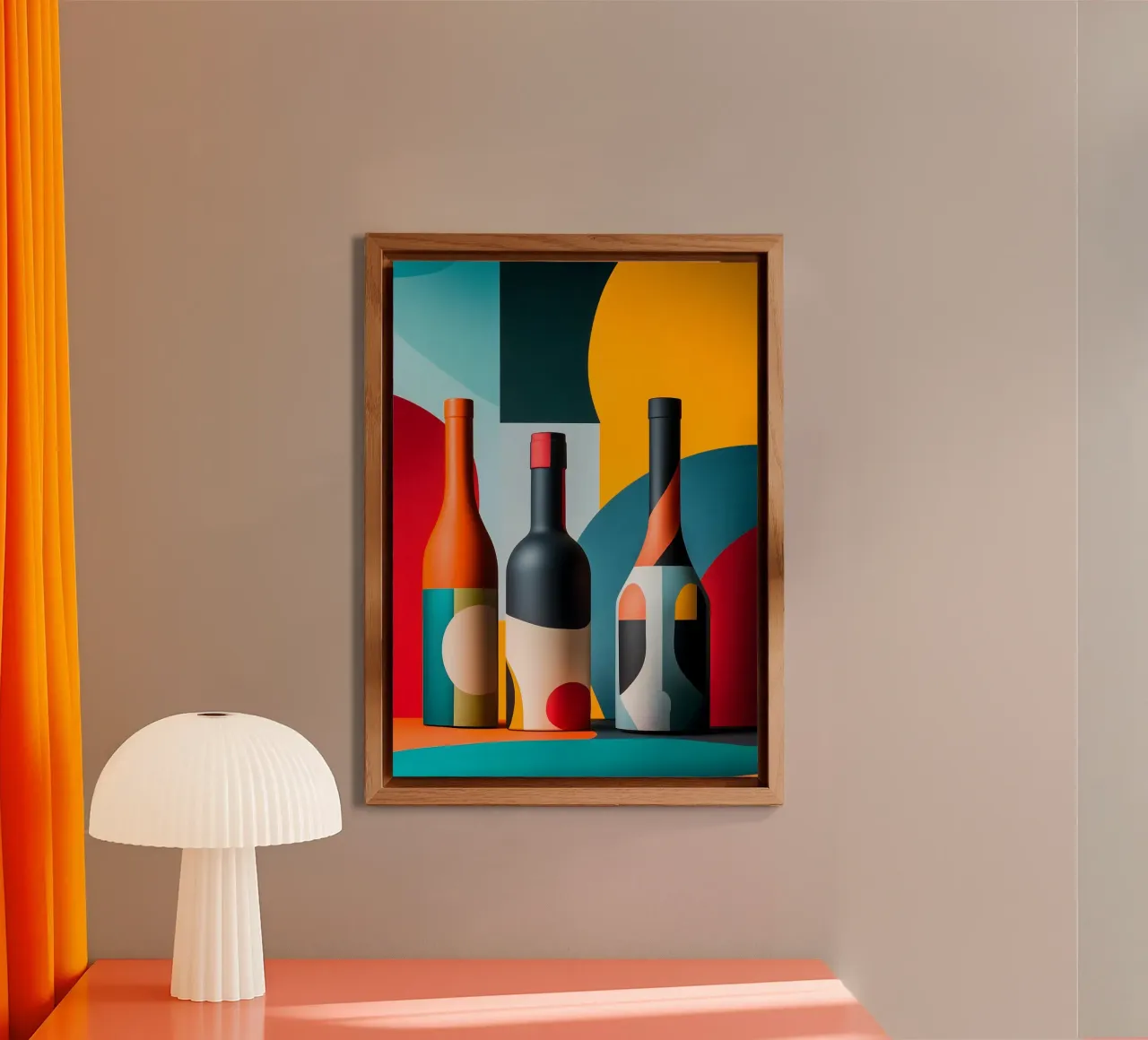 Bottiglie astratte dai colori vivaci alluminio dibond da pixelbull - medieval art and more
