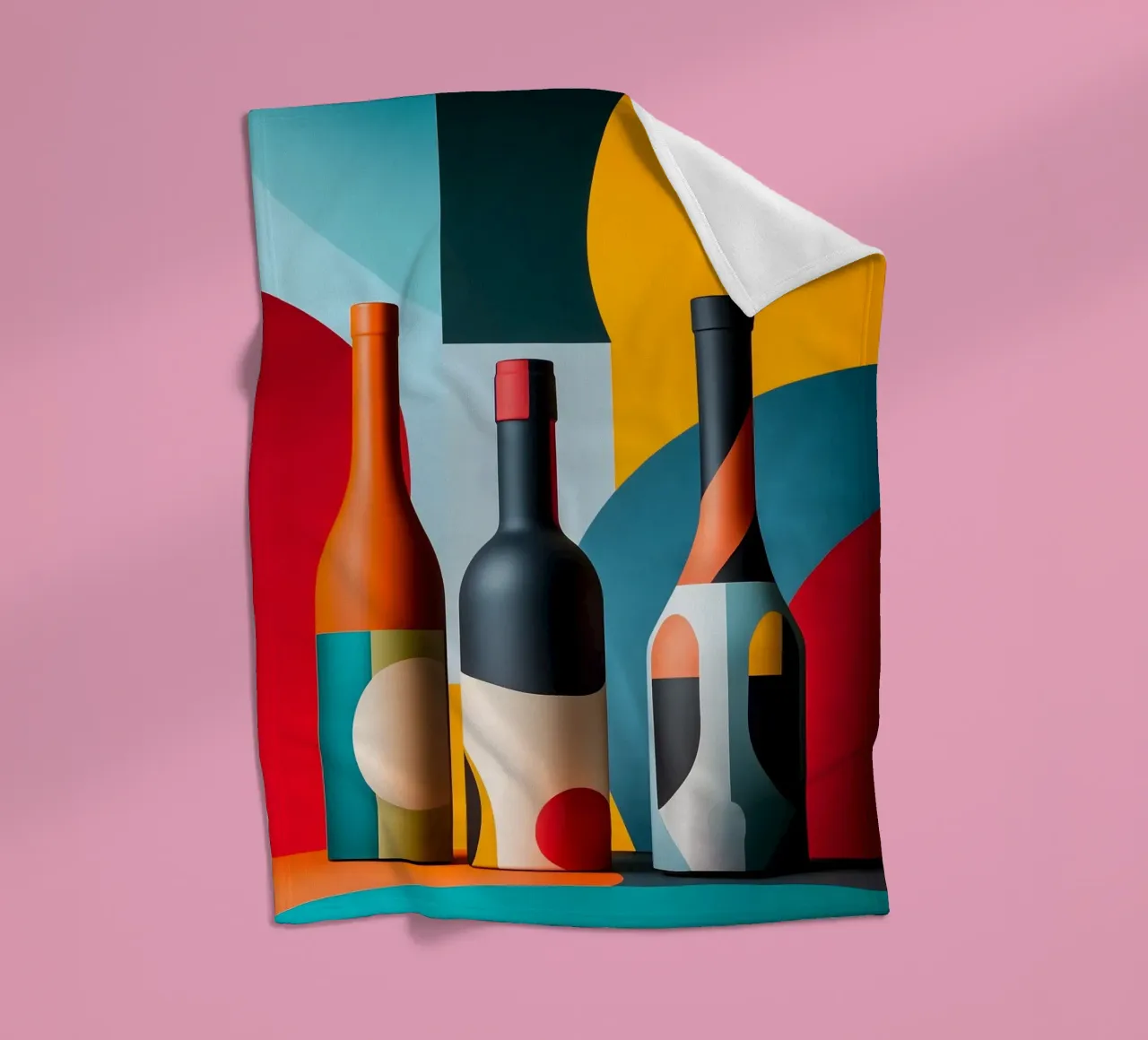 Bottiglie astratte dai colori vivaci coperta in pile da pixelbull - medieval art and more