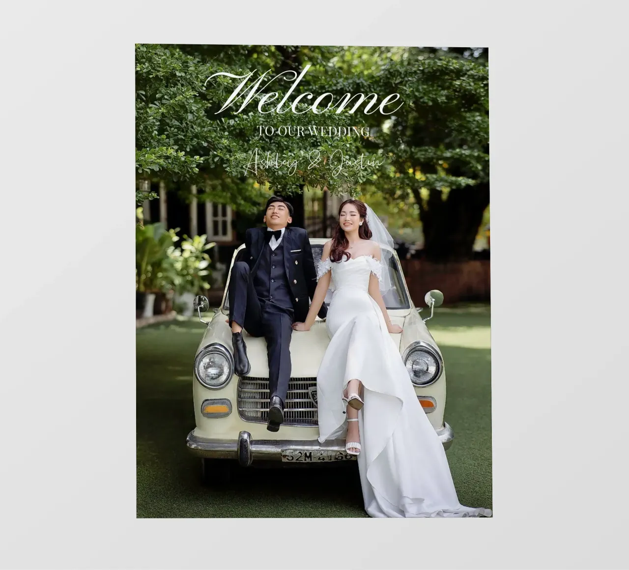 Printed Photo Wedding Welcome Sign Personalized PVC Plane von Custom4U