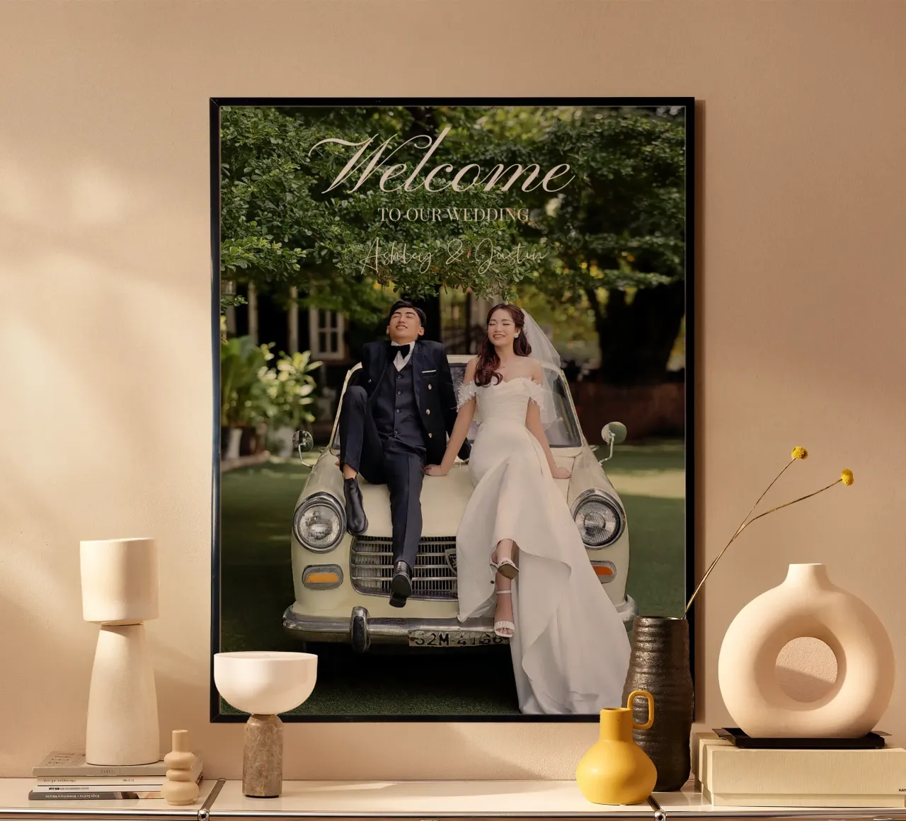 Printed Photo Wedding Welcome Sign Personalized poster con telaio in alluminio da Custom4U
