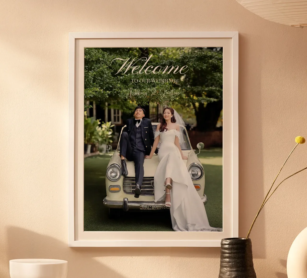 Printed Photo Wedding Welcome Sign Personalized poster con telaio in alluminio da Custom4U