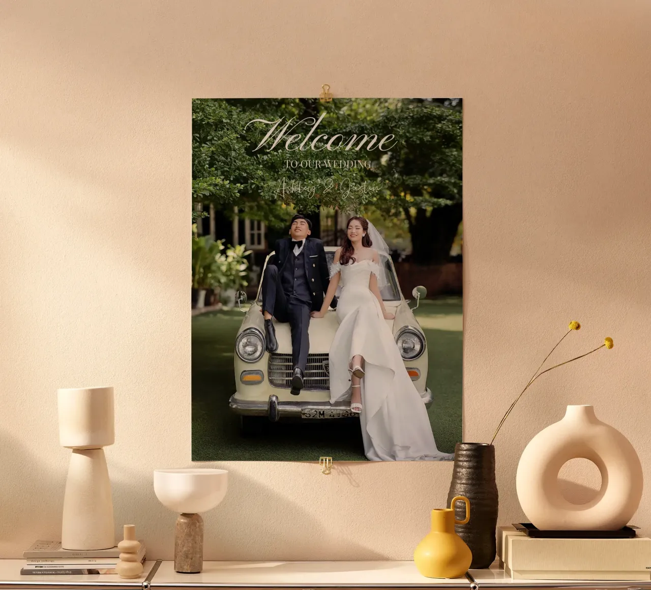 Printed Photo Wedding Welcome Sign Personalized poster con telaio in alluminio da Custom4U