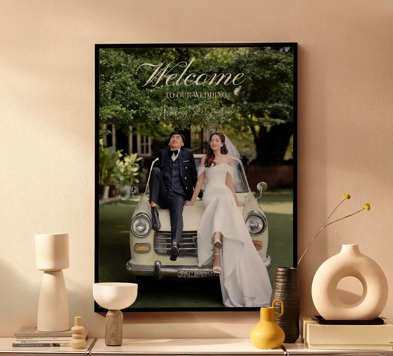 Printed Photo Wedding Welcome Sign Personalized poster con telaio in alluminio da Custom4U