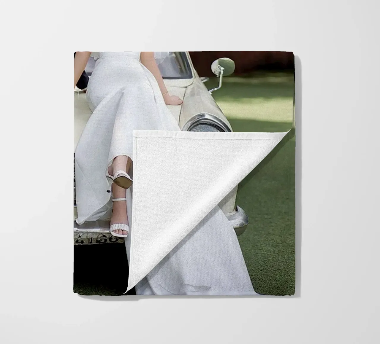 Printed Photo Wedding Welcome Sign Personalized beach towel by Custom4U