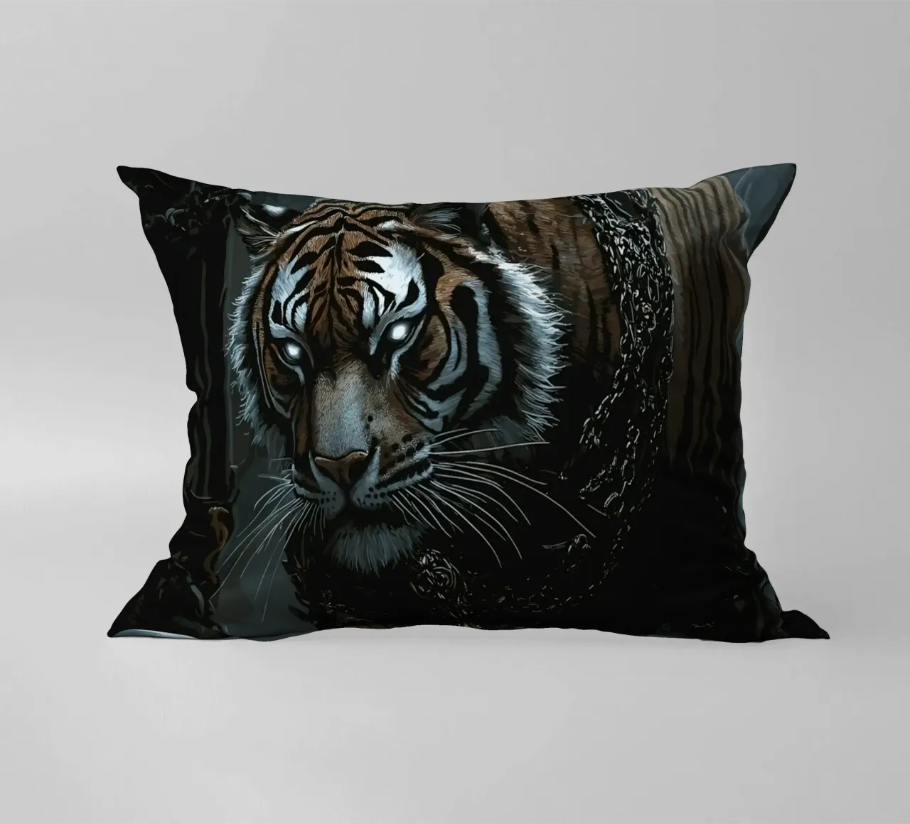Tigre in una rovina buia con catene cuscino da pixelbull - medieval art and more