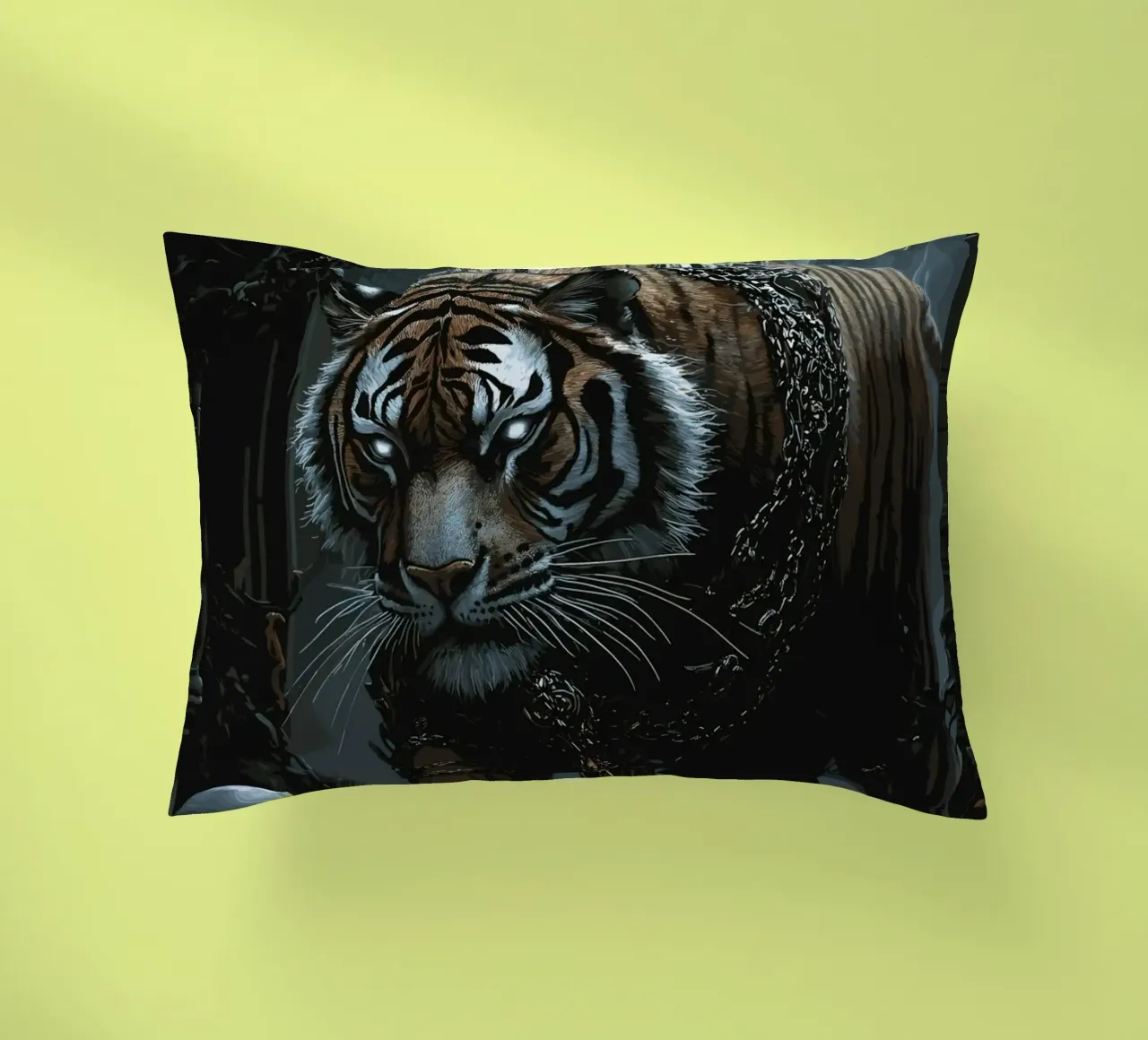Tigre in una rovina buia con catene cuscino da pixelbull - medieval art and more