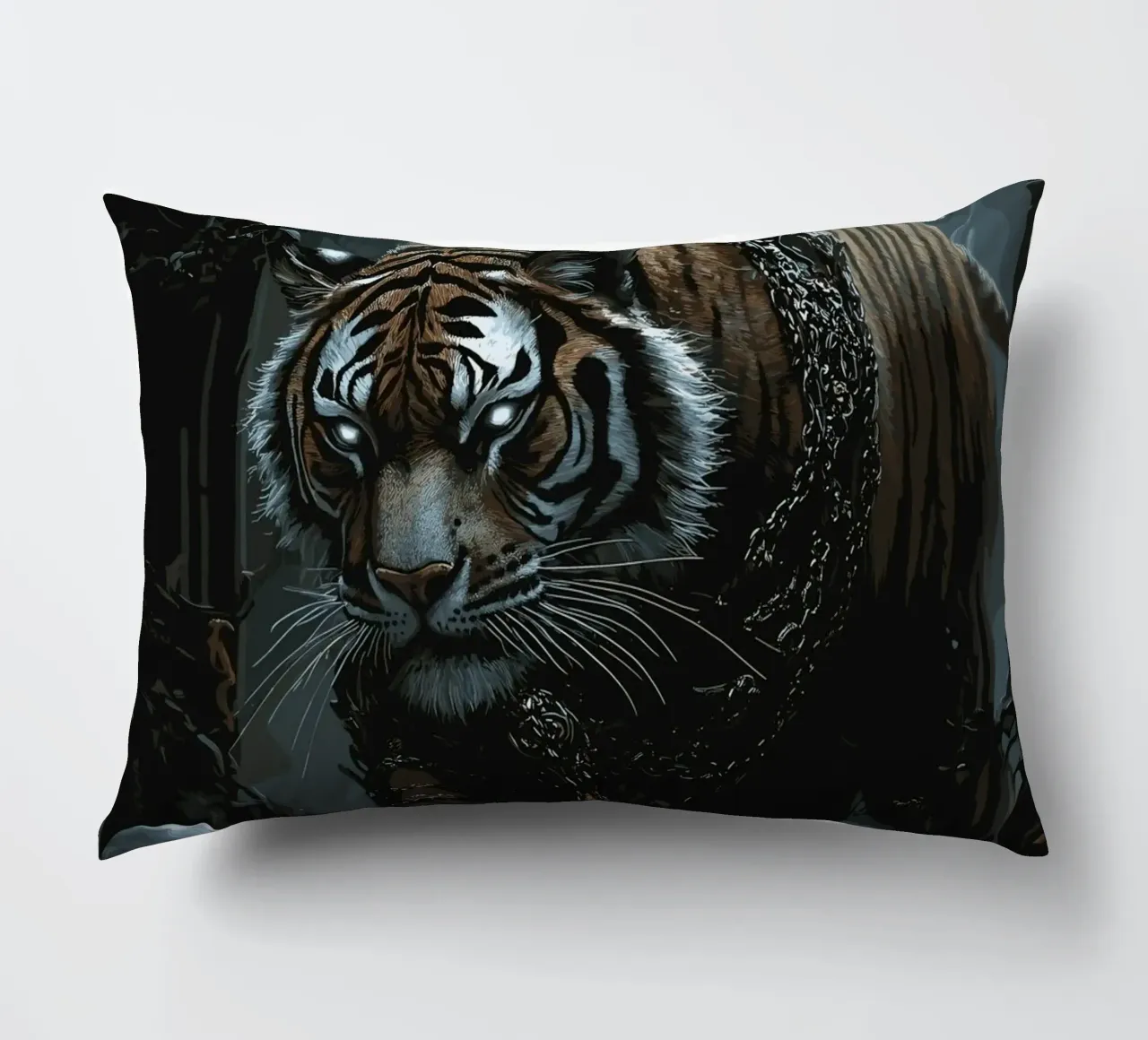 Tigre in una rovina buia con catene cuscino da pixelbull - medieval art and more