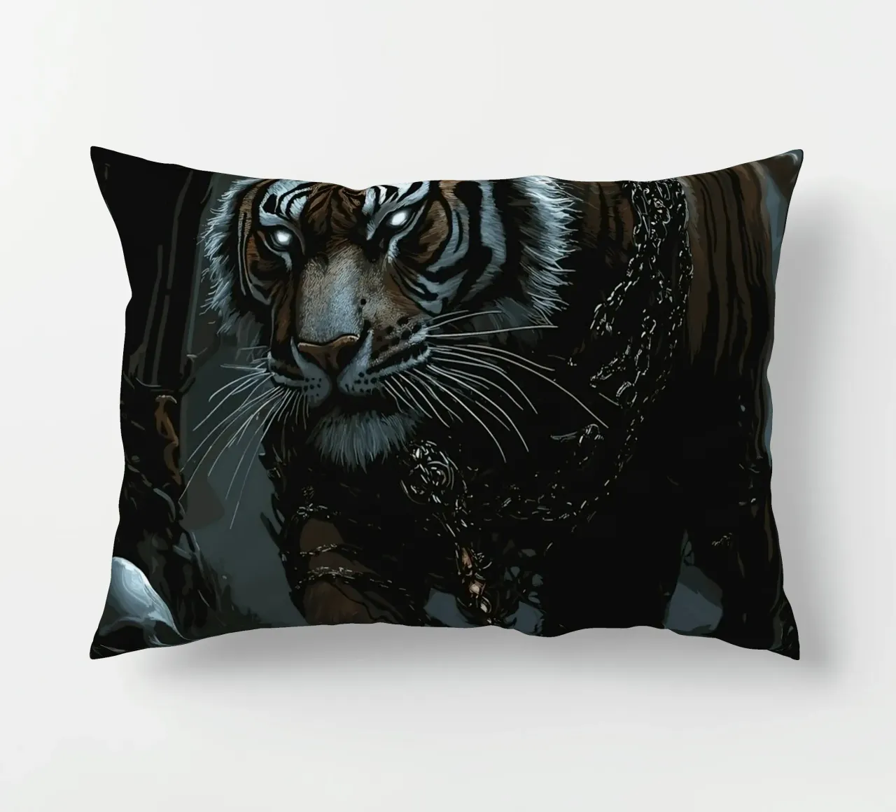 Tigre in una rovina buia con catene cuscino da pixelbull - medieval art and more