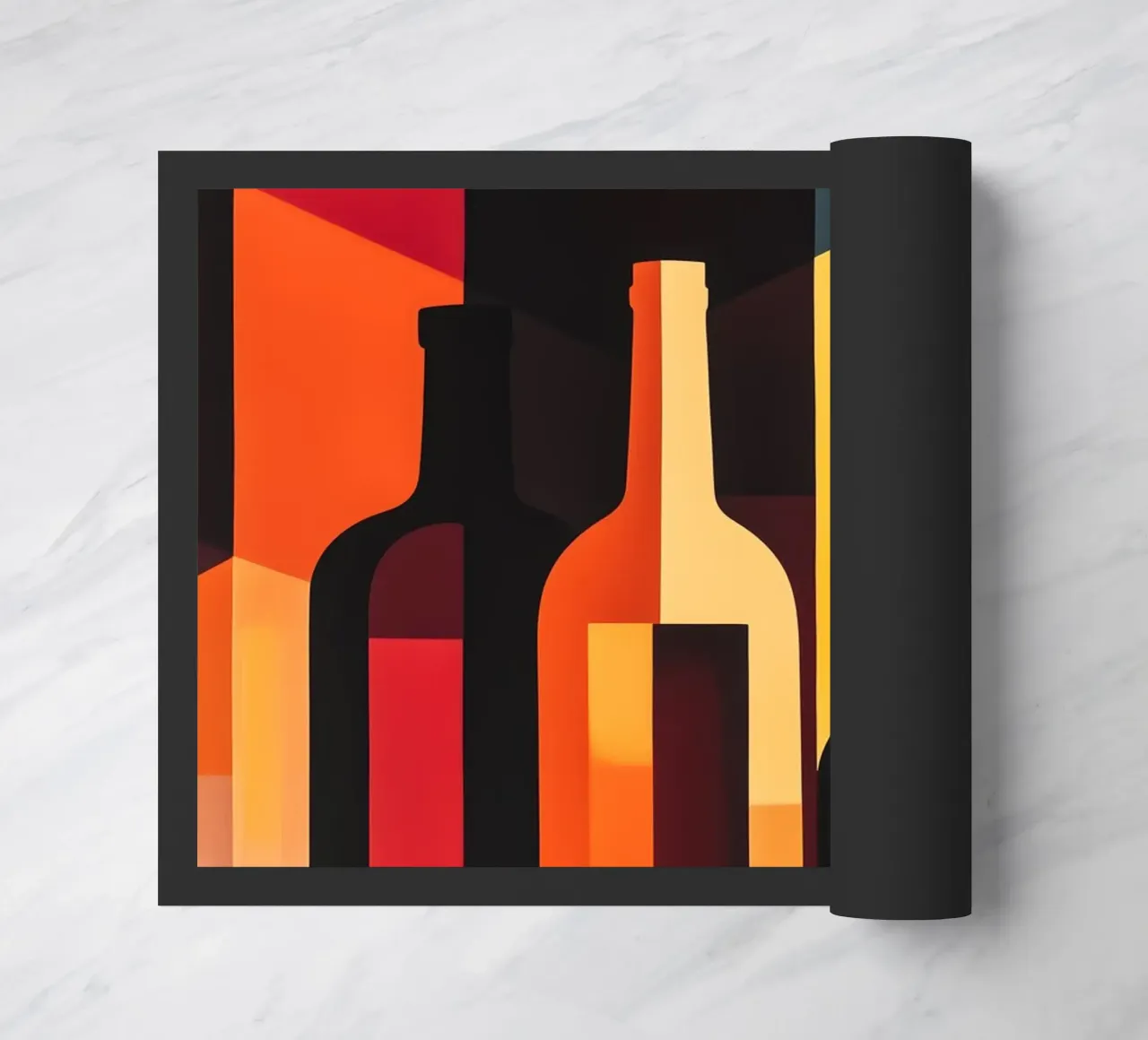 Bottiglie colorate in luce d'ombra zerbino da pixelbull - medieval art and more