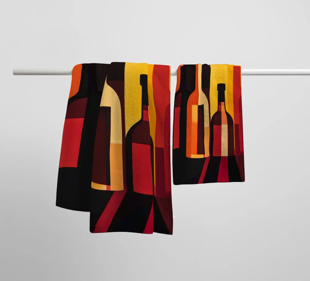 Bottiglie colorate in luce d'ombra asciugamano da bagno da pixelbull - medieval art and more