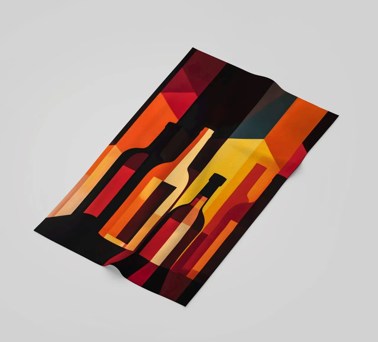 Bottiglie colorate in luce d'ombra telo mare da pixelbull - medieval art and more