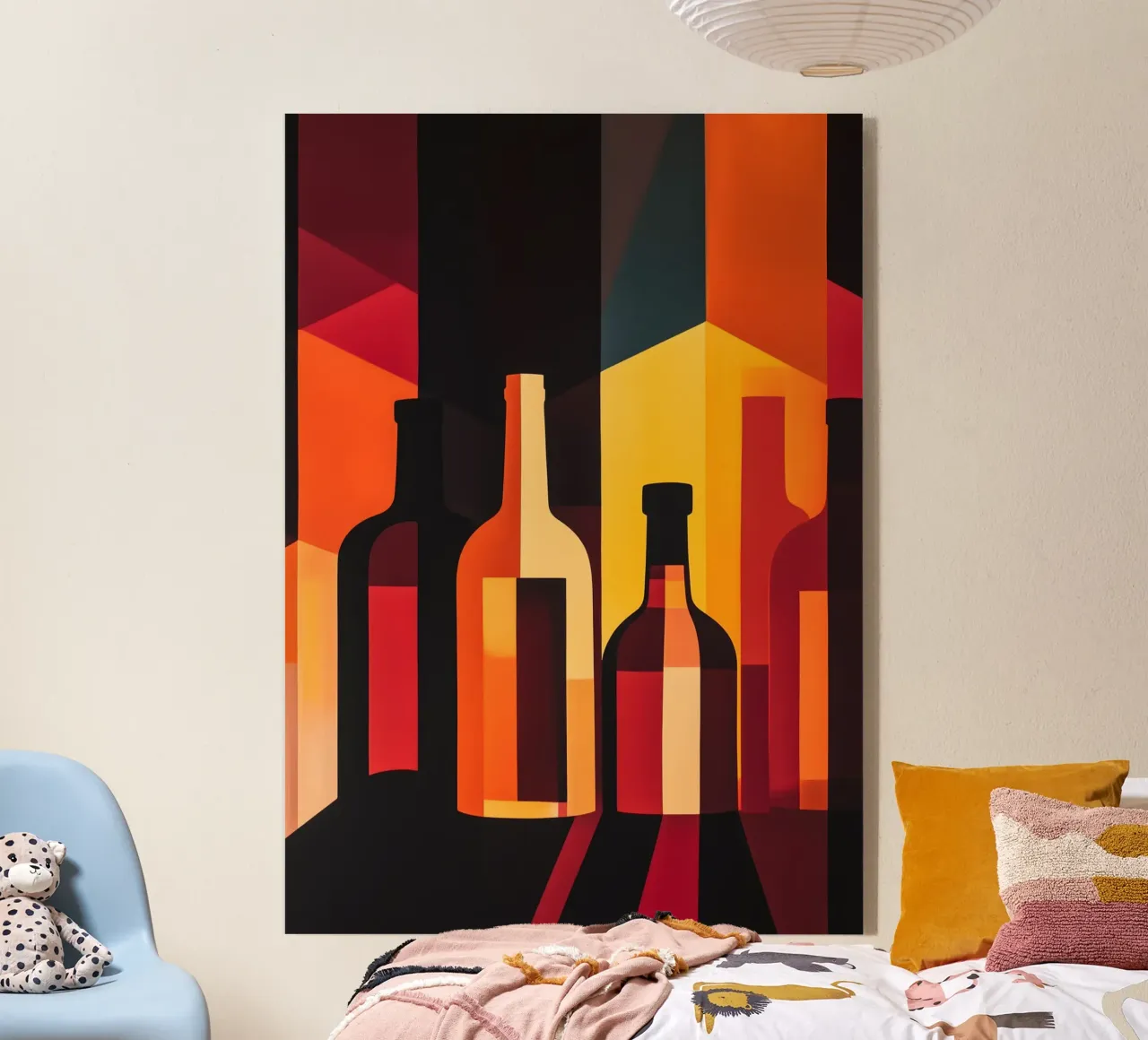 Bottiglie colorate in luce d'ombra plexiglass da pixelbull - medieval art and more