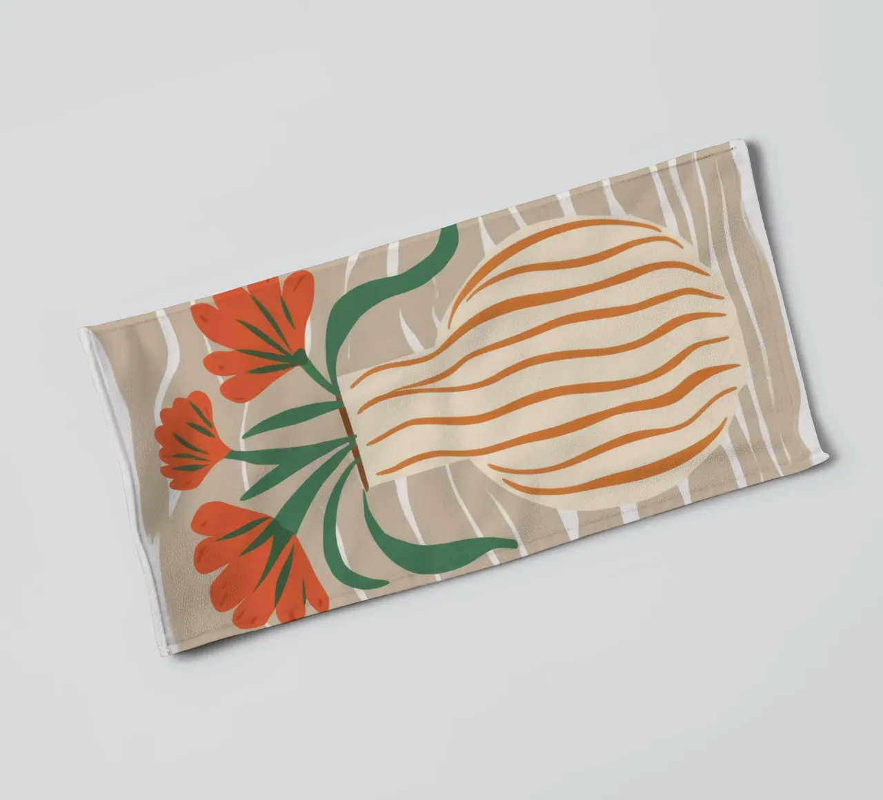 Tangerine Stripe Still Life towel by Reds Jays