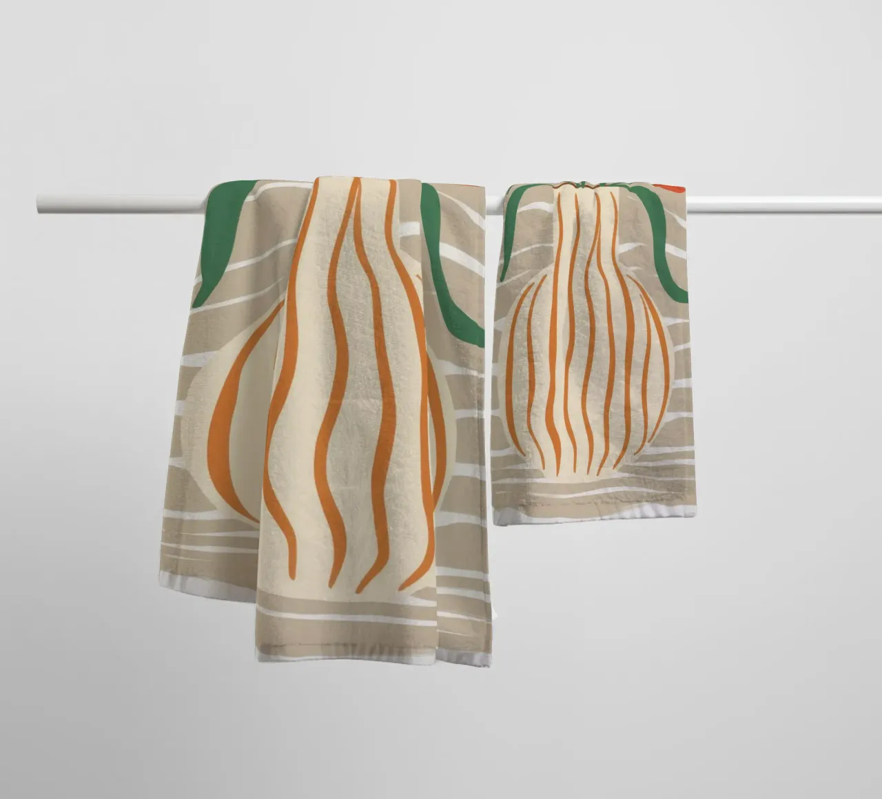 Tangerine Stripe Still Life towel by Reds Jays
