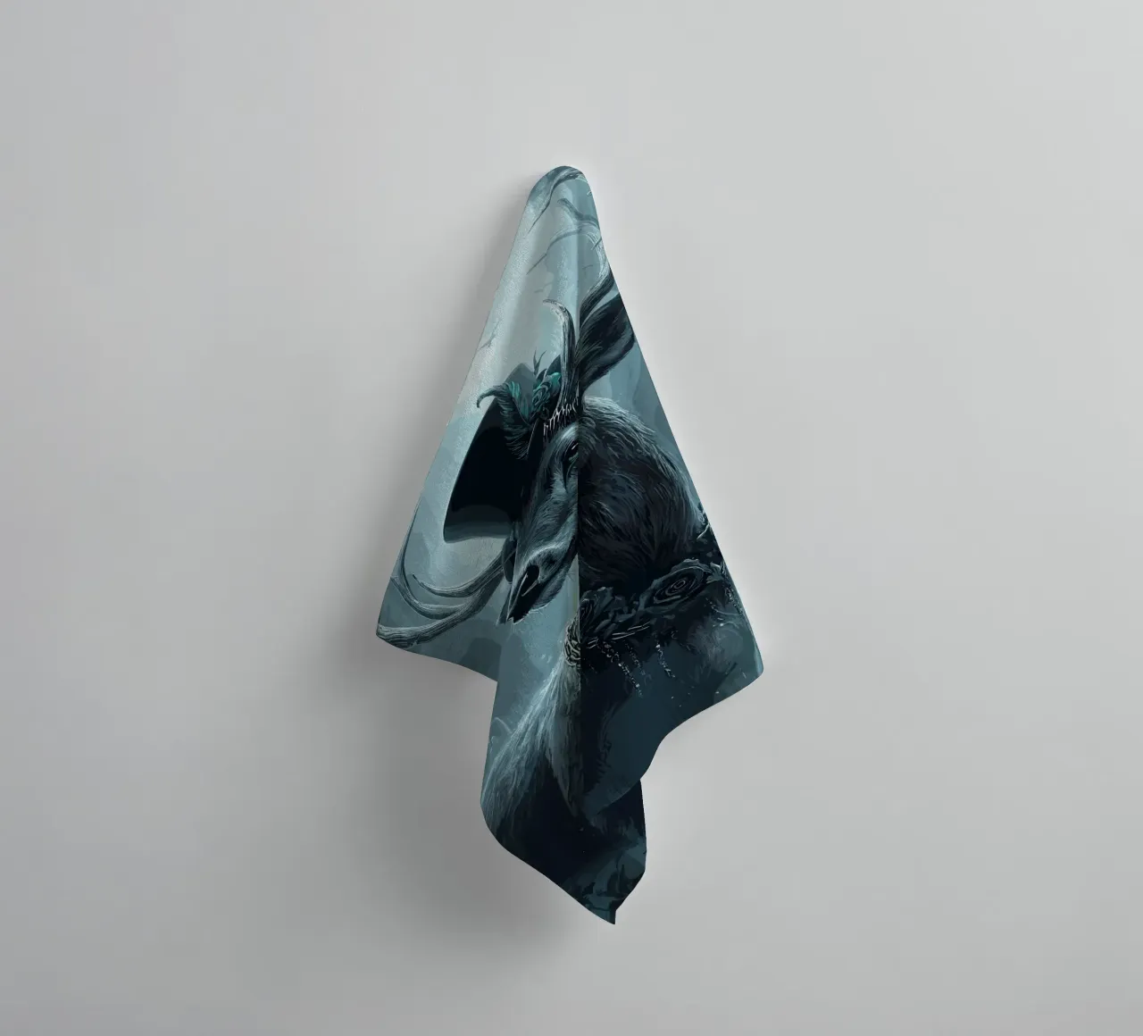 Elegant stag with top hat in the cloud forest towel by pixelbull - medieval art and more