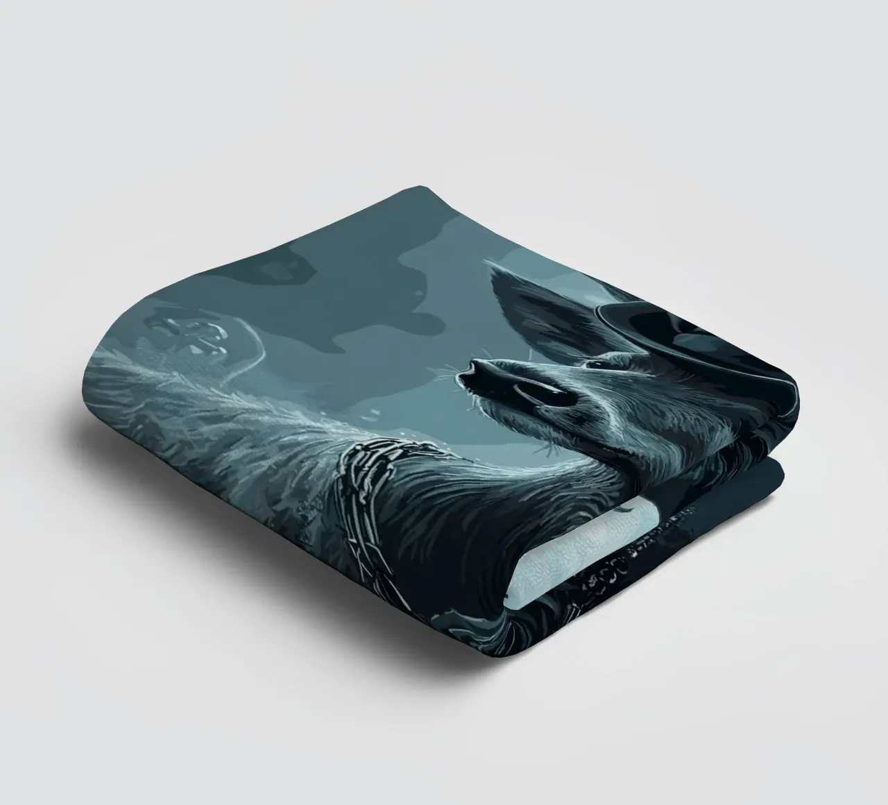 Elegant stag with top hat in the cloud forest towel by pixelbull - medieval art and more