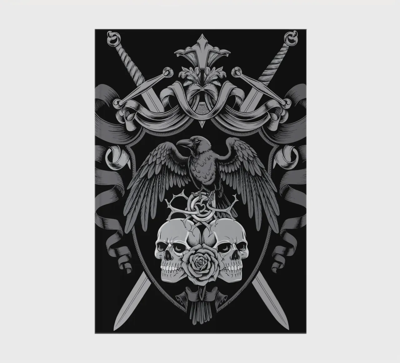 Stemma con corvo e teschi diario da pixelbull - medieval art and more