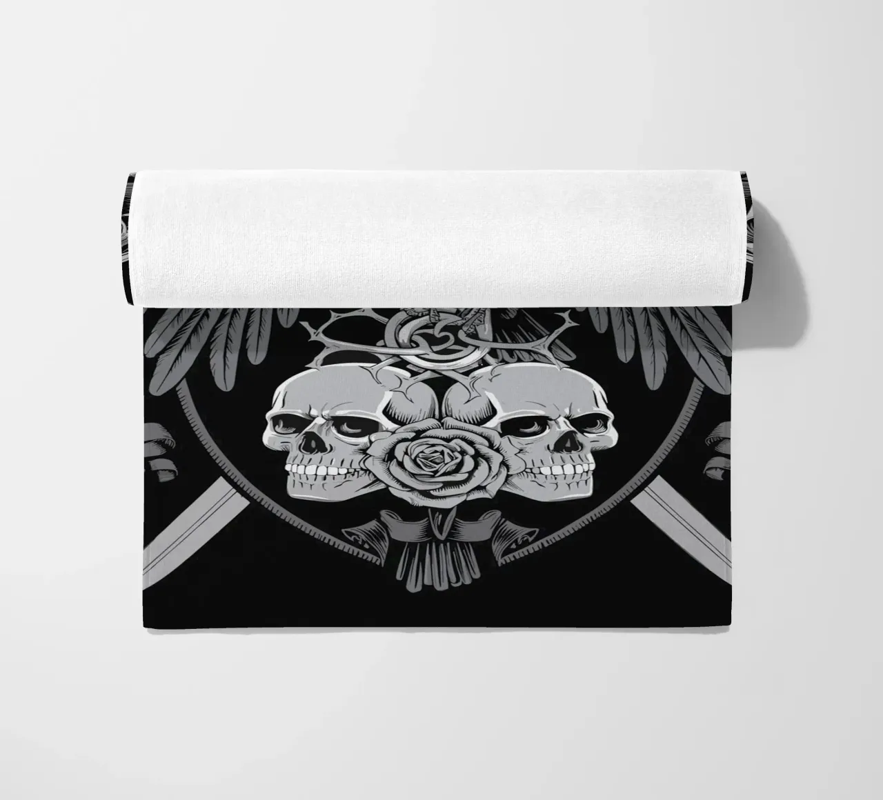 Stemma con corvo e teschi telo mare da pixelbull - medieval art and more