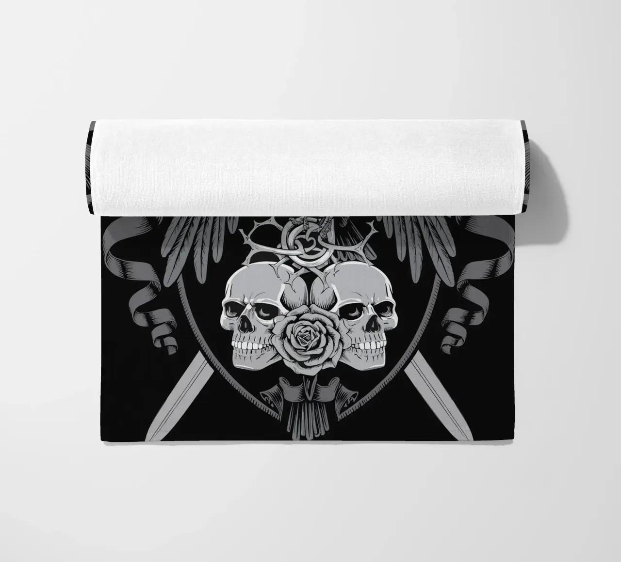 Stemma con corvo e teschi telo mare da pixelbull - medieval art and more