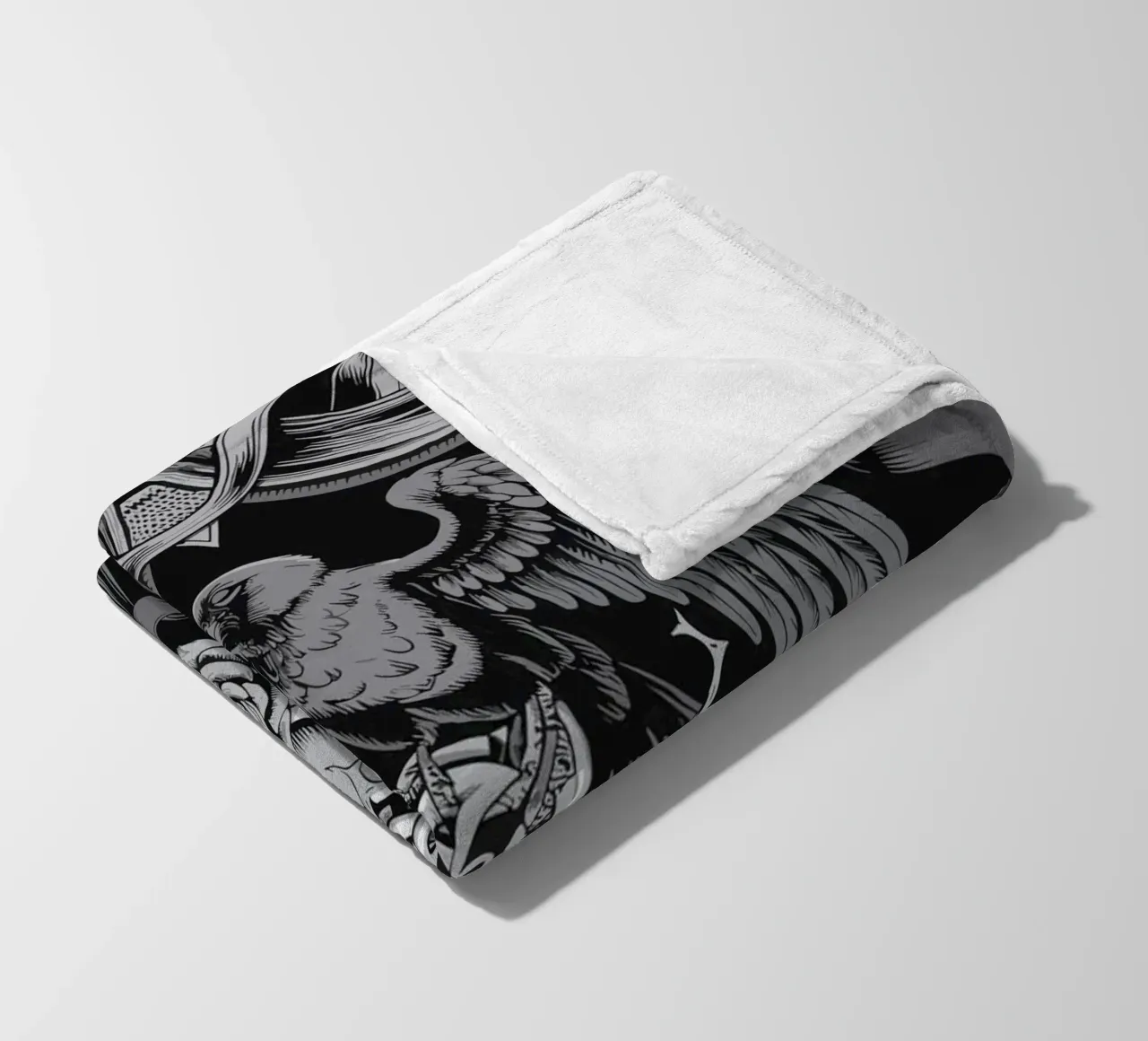 Stemma con corvo e teschi coperta in pile da pixelbull - medieval art and more