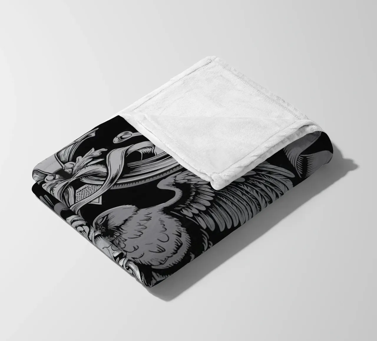 Stemma con corvo e teschi coperta in pile da pixelbull - medieval art and more