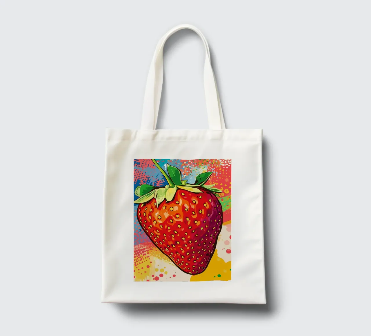 Fragola colorata in stile pop art borsa in juta da pixelbull - medieval art and more