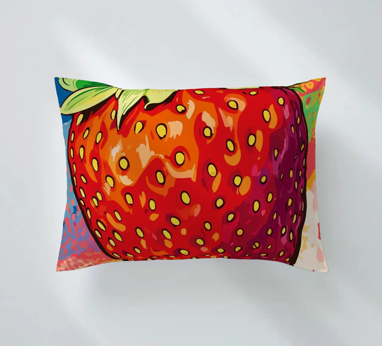 Fragola colorata in stile pop art cuscino da pixelbull - medieval art and more