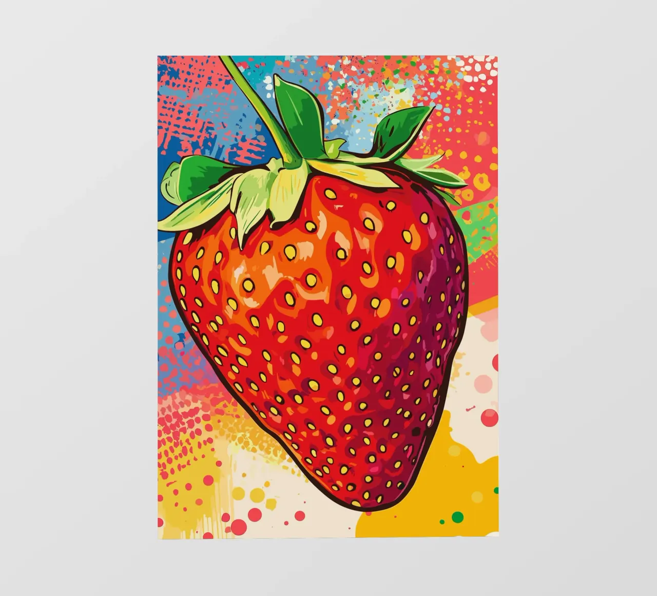 Fragola colorata in stile pop art pellicola backlit da pixelbull - medieval art and more