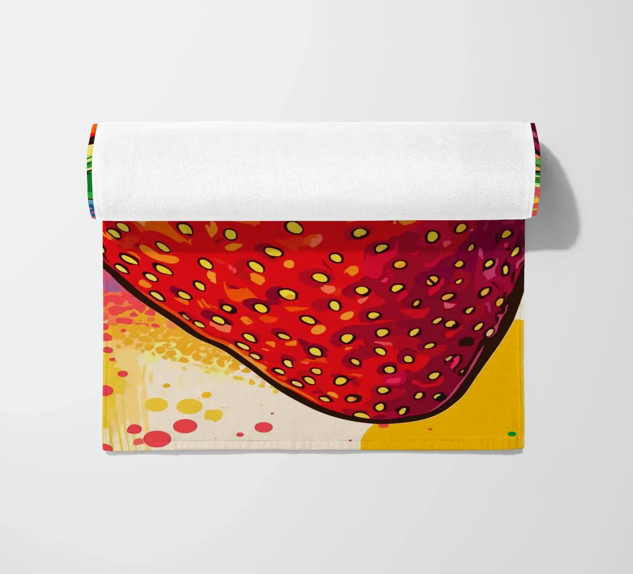 Fragola colorata in stile pop art telo mare da pixelbull - medieval art and more