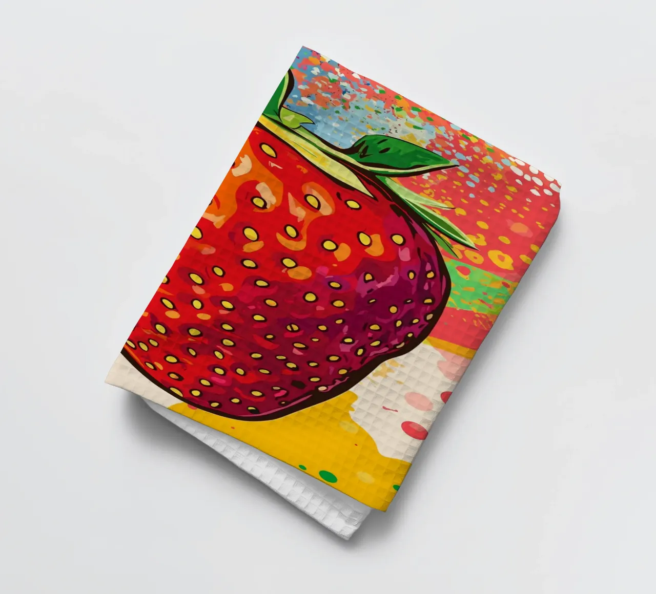 Fragola colorata in stile pop art canovaccio da cucina da pixelbull - medieval art and more
