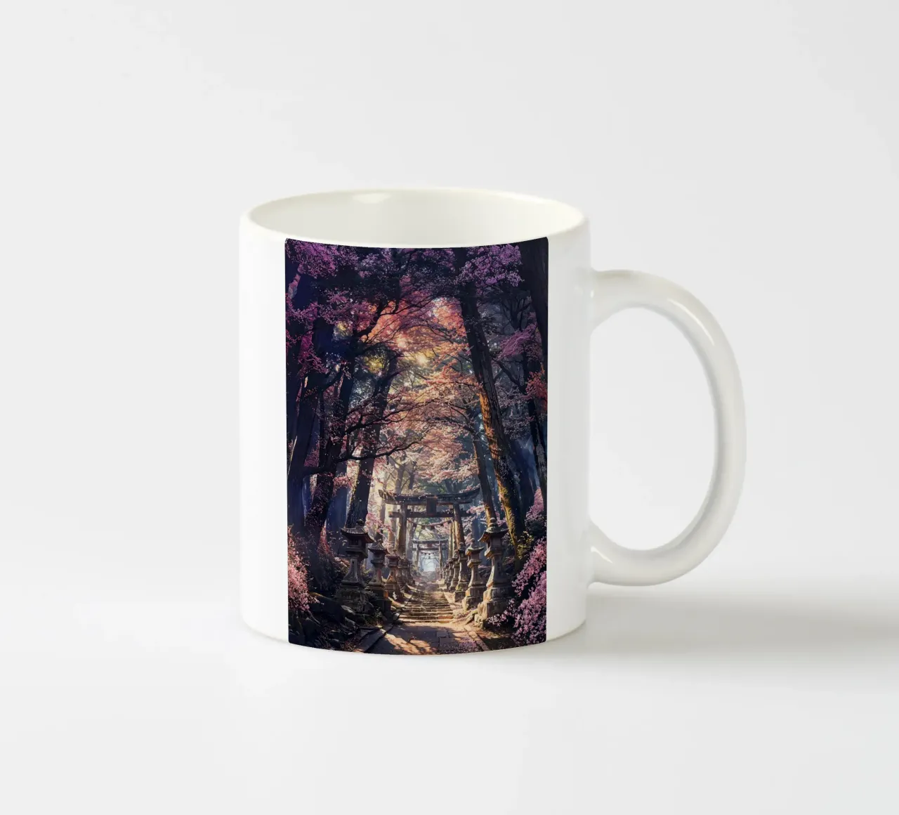 Sacred Sakura Shrine Path tazza in ceramica da Pixaverse