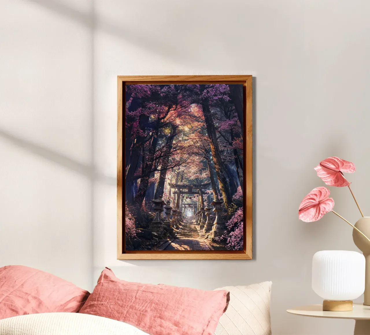 Sacred Sakura Shrine Path alluminio dibond da Pixaverse