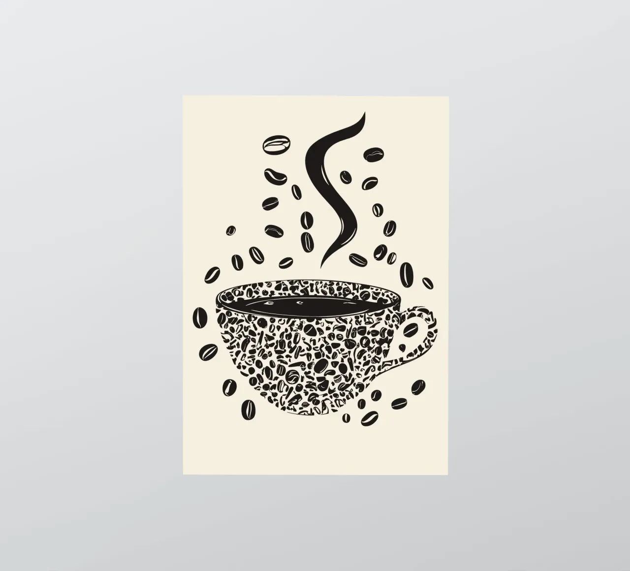 Tasse à café conçue à partir de grains autocollant de pixelbull - medieval art and more