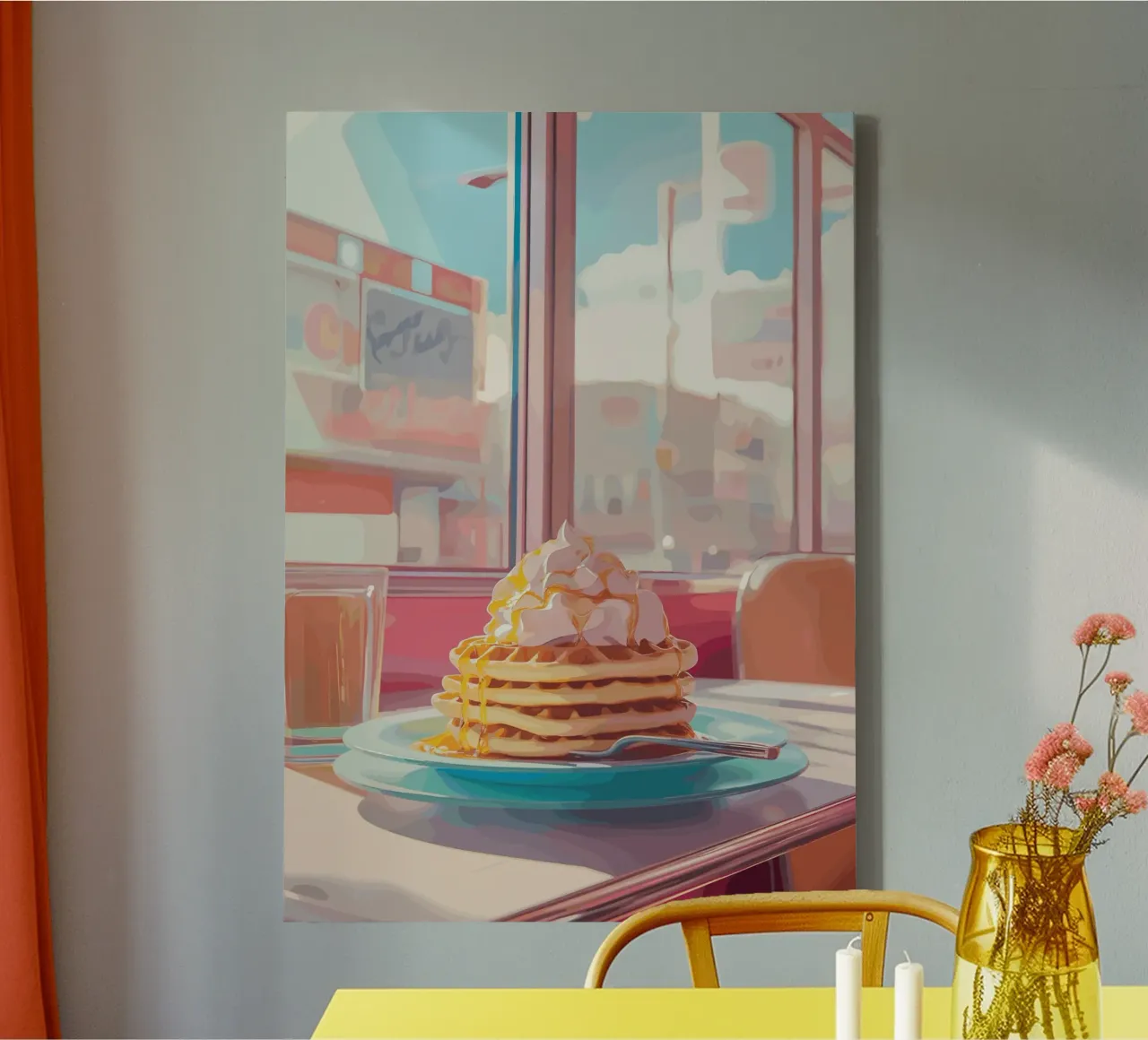 Cialde per la colazione in un ristorante retrò tela da pixelbull - medieval art and more