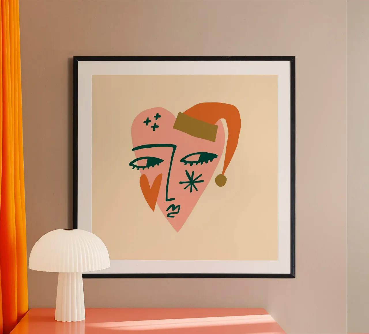 Happy Christmas No 18 poster con telaio in legno da treechild