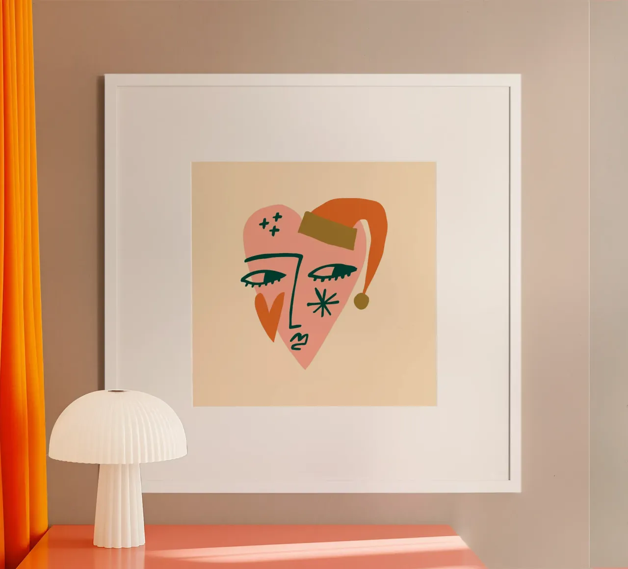 Happy Christmas No 18 poster con telaio in legno da treechild